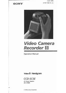 Sony CCD SC 5 E manual. Camera Instructions.